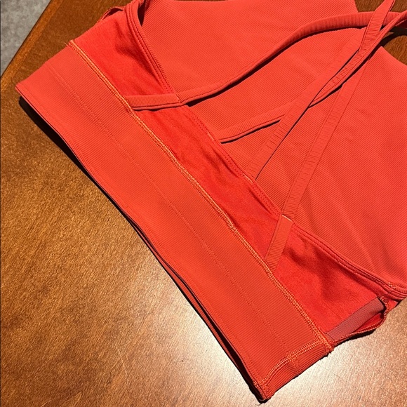 lululemon athletica Women's Ribbed Orange Sports Bra - Picture 3 of 9